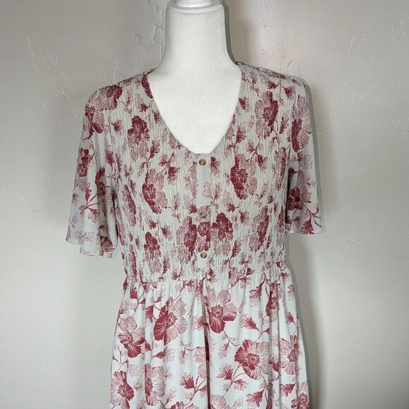 Polagram Dress Womens Medium Floral Romantic Feminine Lined Pockets Modest Maxi - Picture 3 of 15